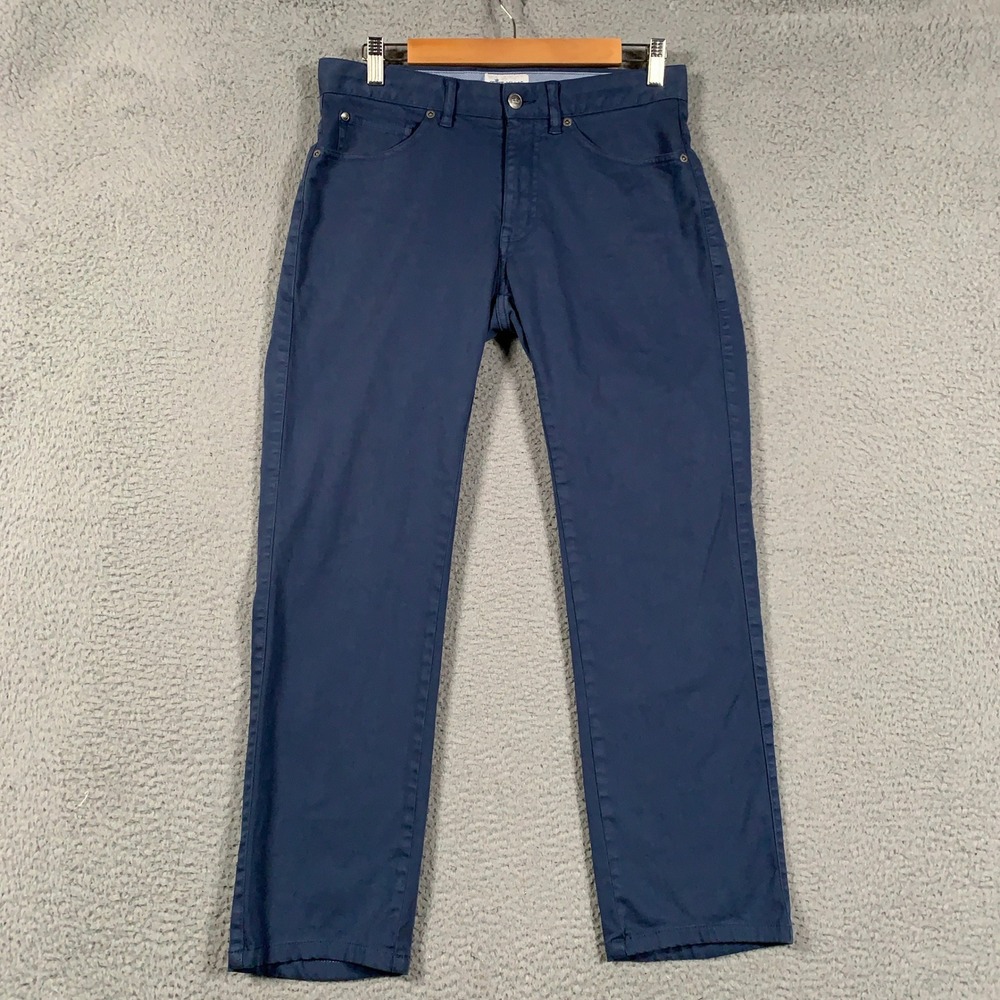 Peter Millar Ultimate Sateen Pants Men's 30 Blue Straight Leg 5-Pocket Soft Golf